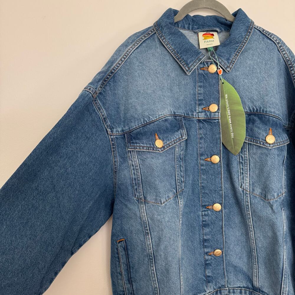 Farm Rio Denim Buttoned Jacket.  New with Tags - Picture 3 of 7